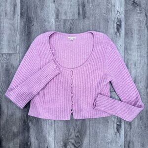 American Eagle Outfitters Purple Cardigan Sweater